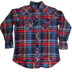 Vintage Wrangler Western Snap Button Cotton Flannel